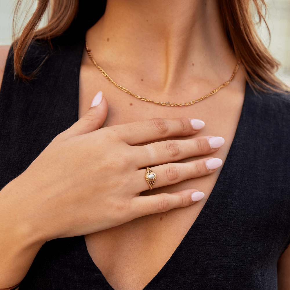 Anillo Vintage de Perla Real