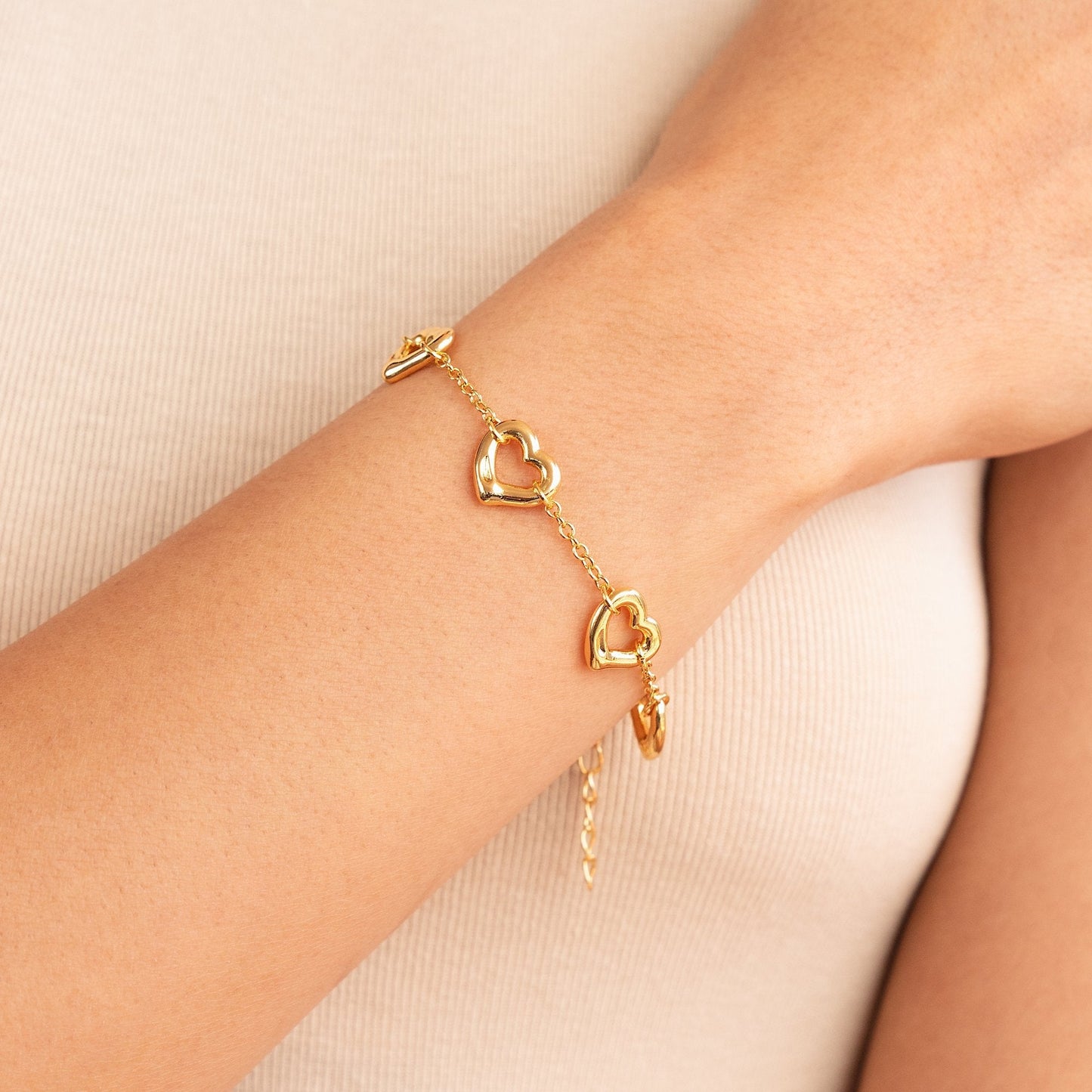 Pulsera Cadena de Corazones