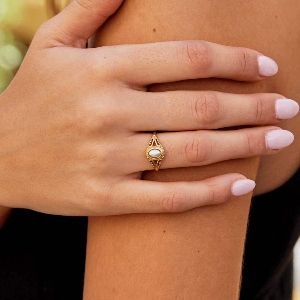 Anillo Vintage de Perla Real